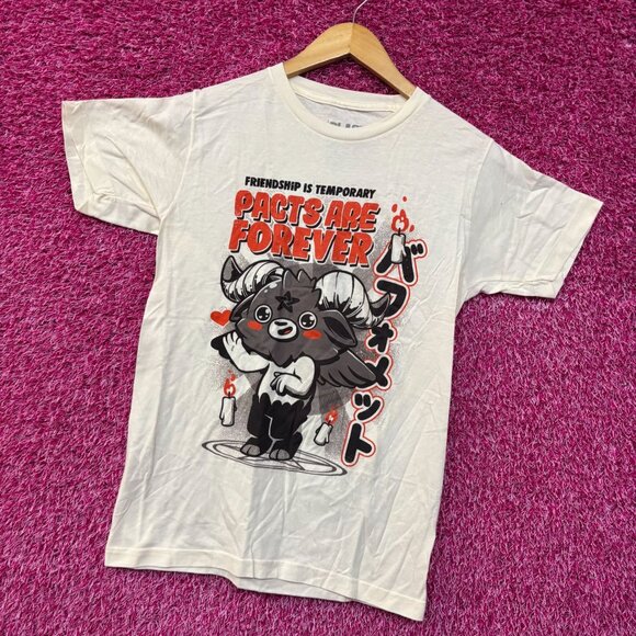 Black Matter Pacts Are Forever Baphomet Beige T-Shirt Small - Picture 3 of 4